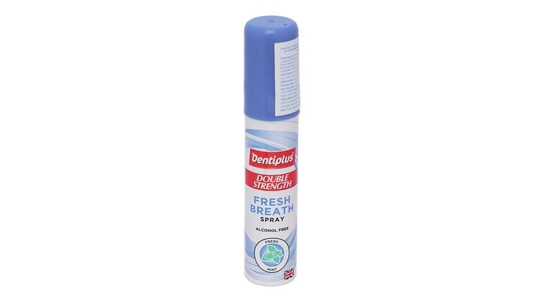 Xịt thơm miệng Dentiplus Double Strength không cồn nhân đôi hiệu quả diệt khuẩn