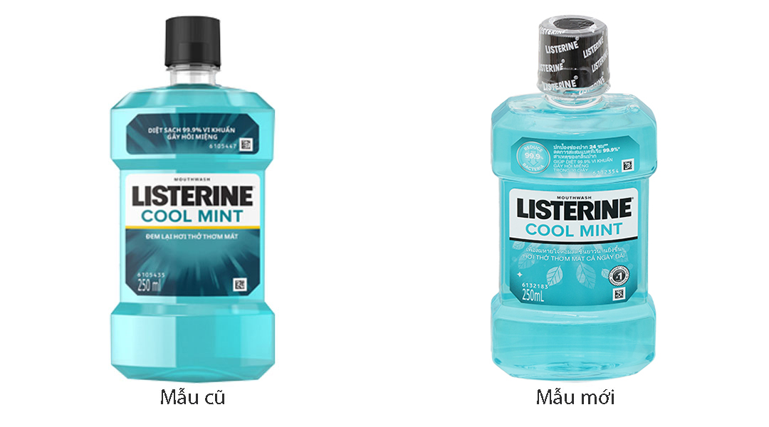 Nước súc miệng Listerine Cool Mint hơi thở thơm mát