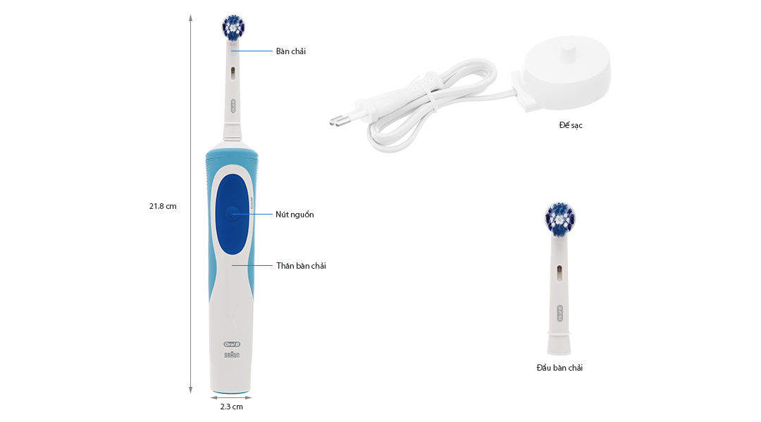 Bàn chải điện Oral-B Vitality Precision Clean Blue D12.513