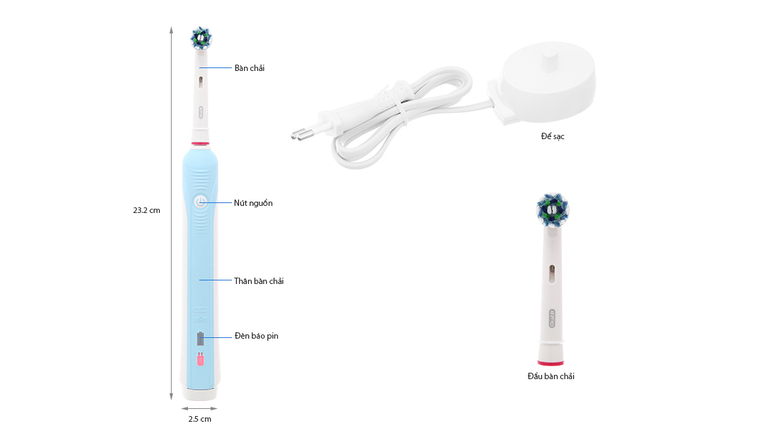 Bàn chải điện Oral-B Pro 500 CrossAction D16.513