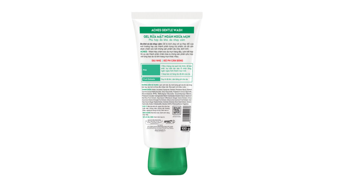 Gel rửa mặt Acnes Gentle Wash ngừa mụn cho da khô và da nhạy cảm