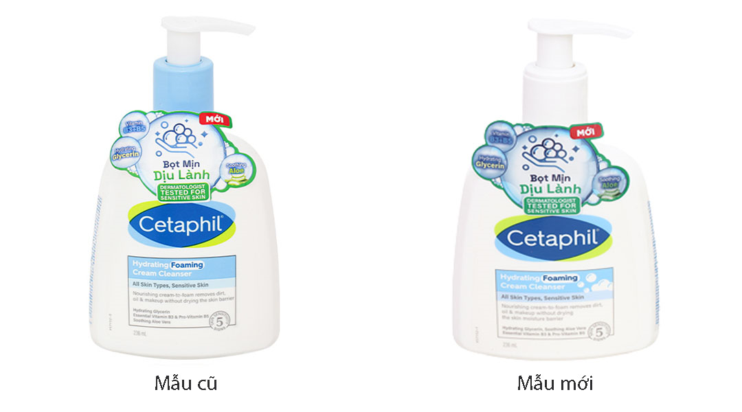 Sữa rửa mặt Cetaphil Hydrating Foaming Cream Cleanser tạo bọt mịn