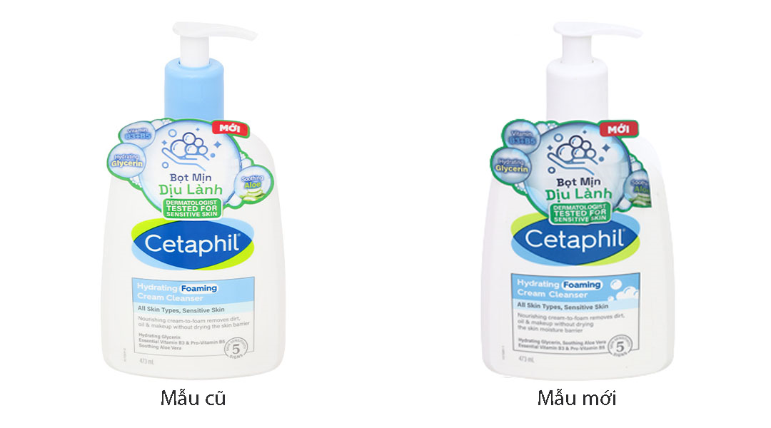Sữa rửa mặt Cetaphil Hydrating Foaming Cream Cleanser tạo bọt dịu lành
