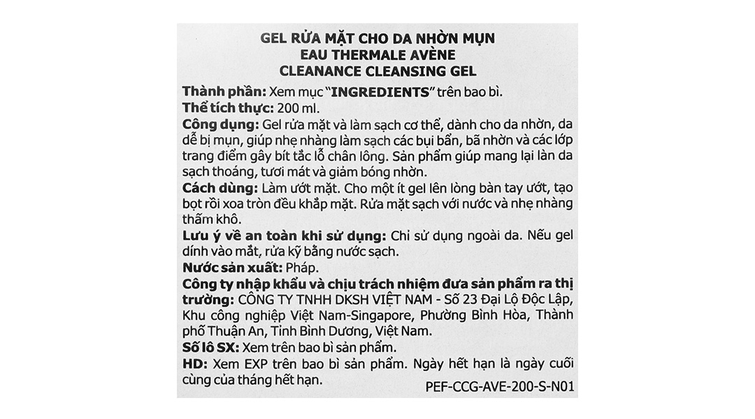 Gel rửa mặt Avène Cleanance làm sạch da, giảm nhờn mụn