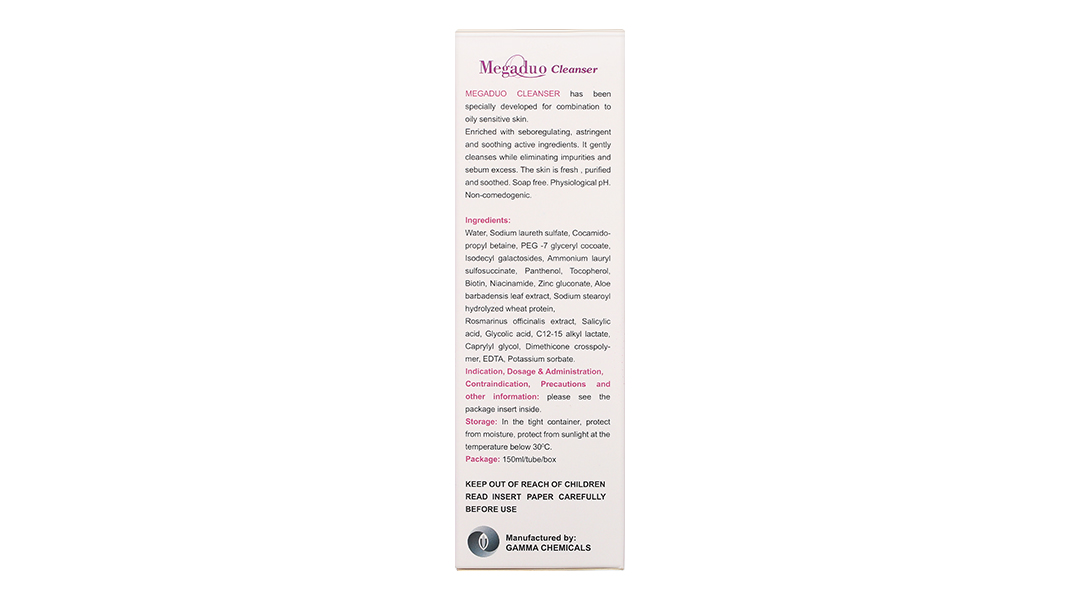 Sữa rửa mặt Megaduo Cleanser làm sạch da giúp da mịn màng, ngừa mụn