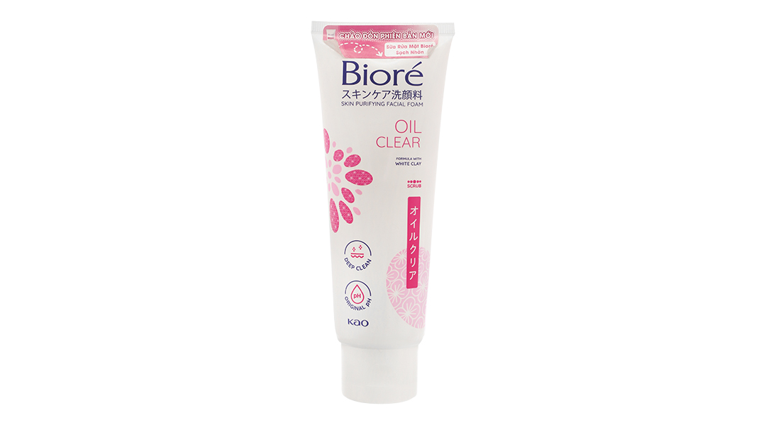 Sữa rửa mặt Biore Skin Purifying Facial Foam Oil Clear sạch bã nhờn