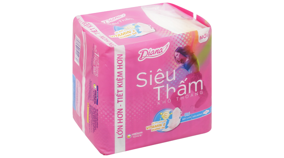 Băng vệ sinh Diana siêu thấm siêu mỏng, có cánh
