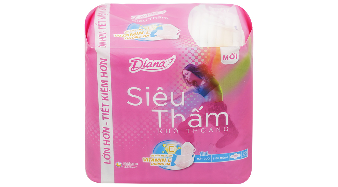 Băng vệ sinh Diana siêu thấm siêu mỏng, có cánh