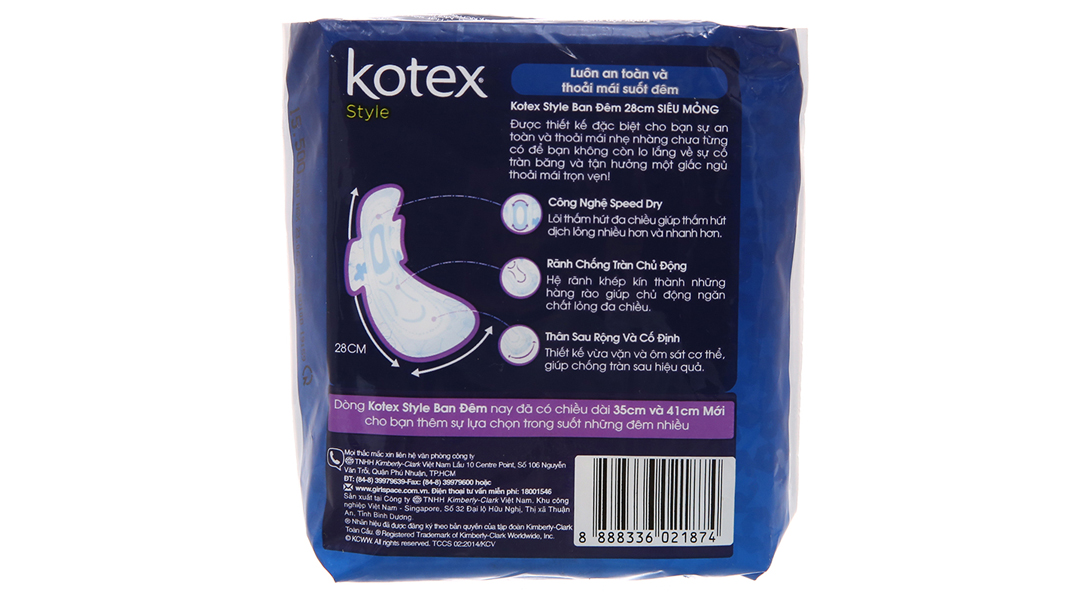 Băng vệ sinh đêm Kotex Style siêu mỏng