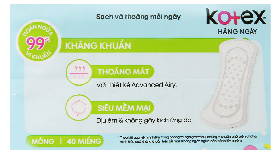 Băng vệ sinh hàng ngày Kotex kháng khuẩn