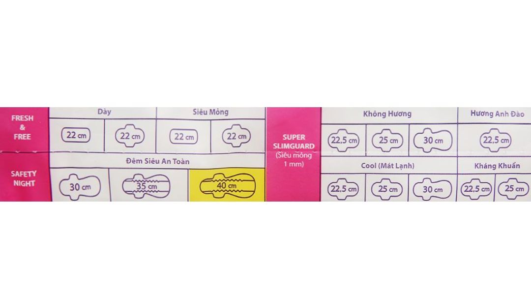 Băng vệ sinh ban đêm Laurier Safety Night 40cm