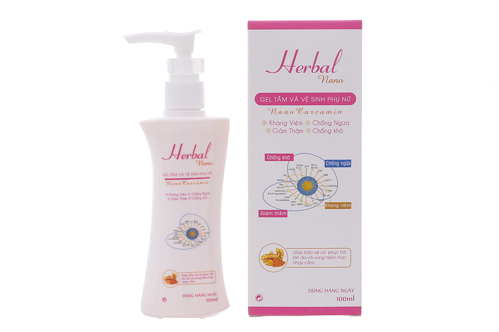 Gel tắm và vệ sinh phụ nữ kháng viêm Herbal Nano 100ml