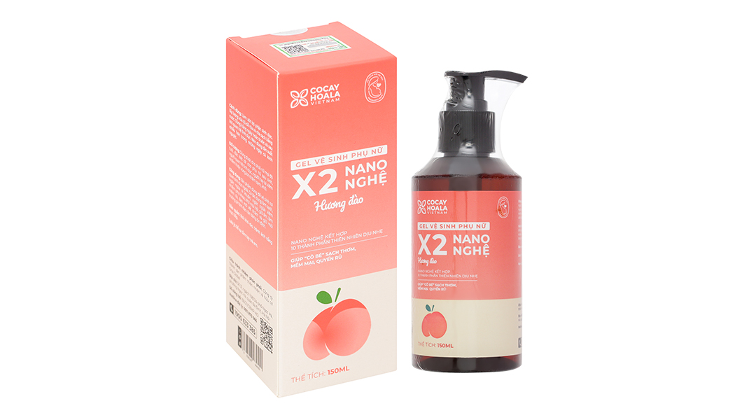 Gel vệ sinh phụ nữ X2 Nano Nghệ hương đào làm sạch ngừa viêm nhiễm