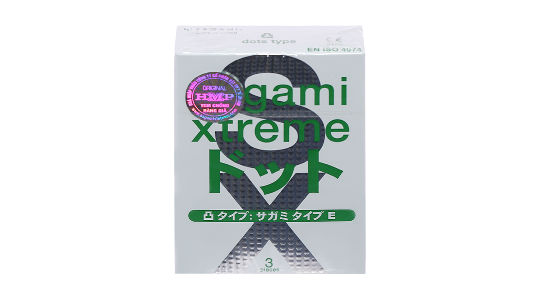Bao cao su Sagami Xtreme gân nổi, có gai 52mm