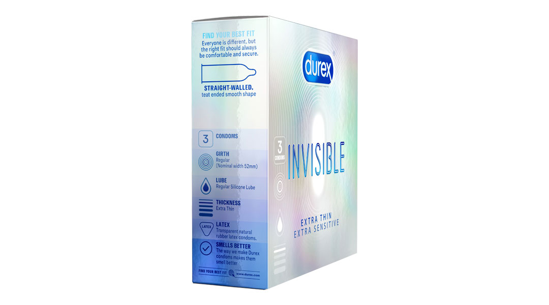 Bao cao su Durex Invisible siêu mỏng, ôm khít 52mm