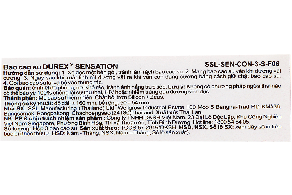 BCS Durex Sensation hạt nổi 52mm 3 cái