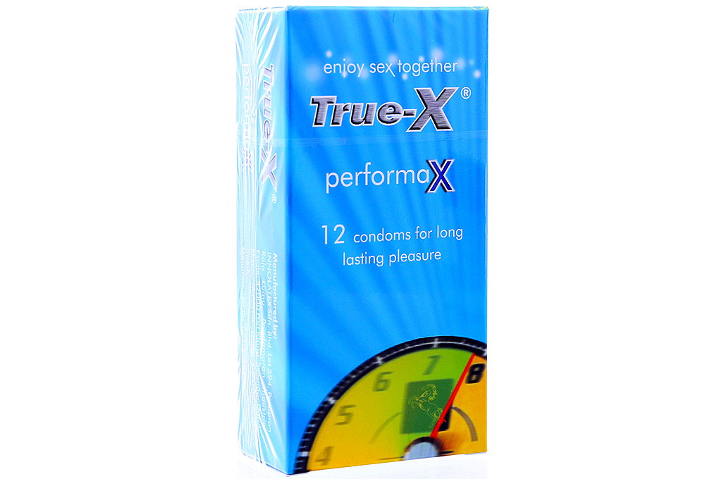 Bao cao su kéo dài thời gian True-X PerformaX size 52mm hộp 12 cái