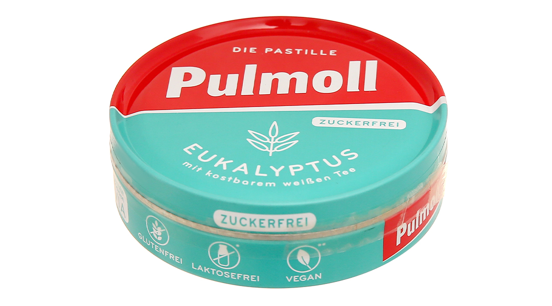 Kẹo ngậm Pulmoll Eukalyptus vị khuynh diệp, bạc hà hỗ trợ giảm ho