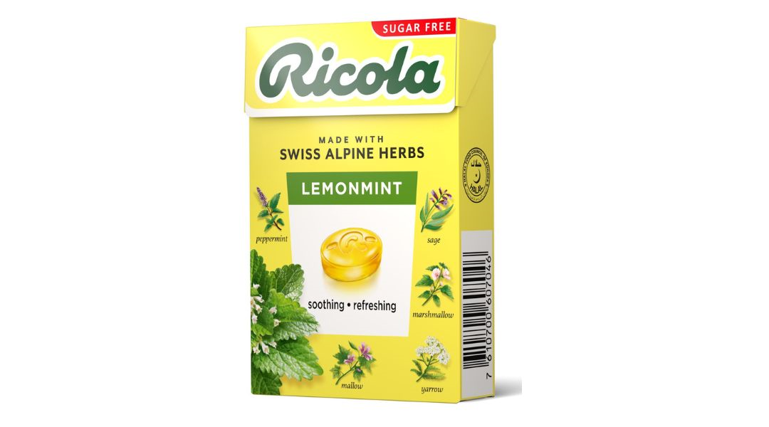 Kẹo thảo mộc Ricola alpine herbs lemonmint không đường 40g