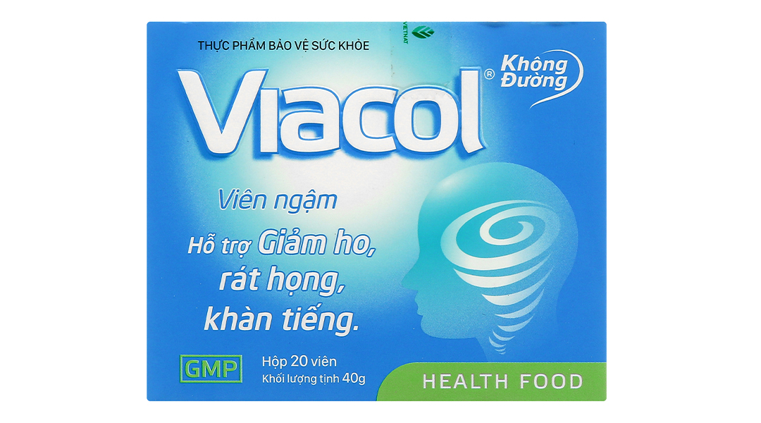 Viên ngậm Viacol không đường hỗ trợ giảm ho, đau rát họng