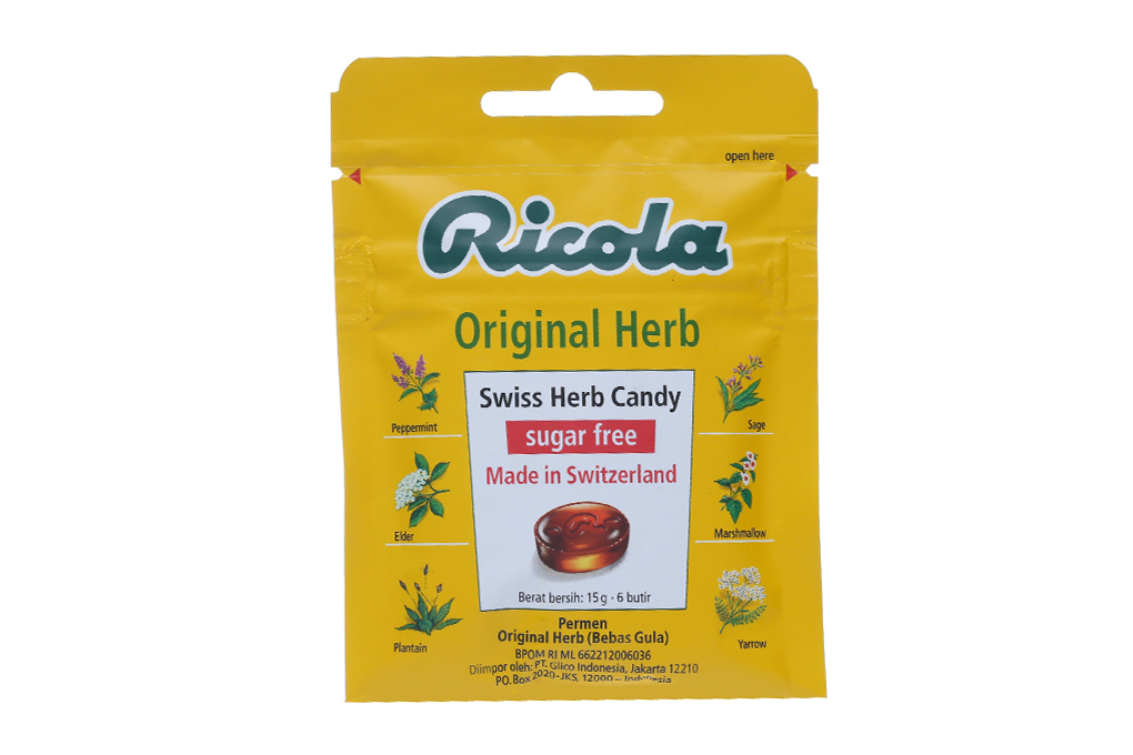 Kẹo ngậm ho thảo mộc Ricola Original Herb không đường