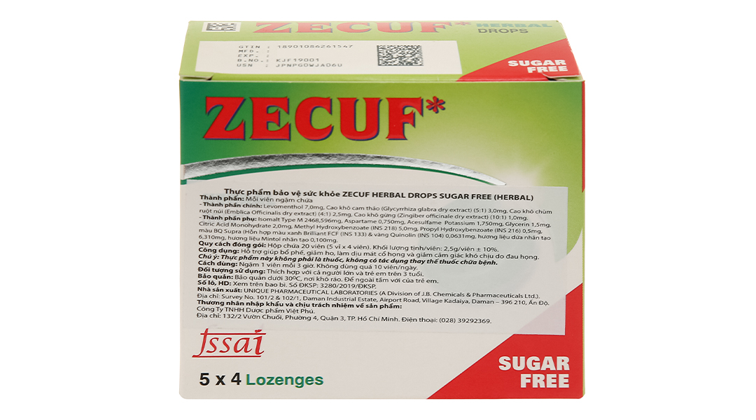 Kẹo Không Đường Zecuf Sugar Free H/5Vi