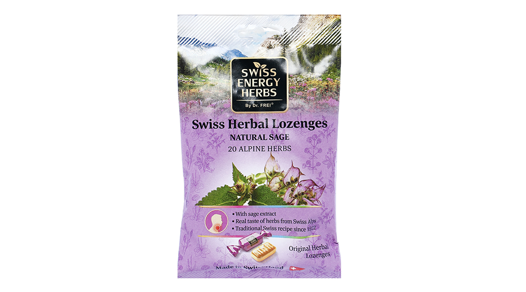 Kẹo Swiss Herbal Lozenges Natural Sage dịu ho, giảm rát họng