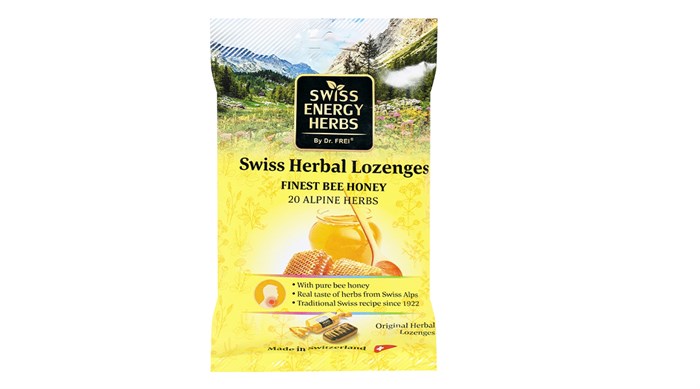 Kẹo Swiss Energy Herbal Lozenges Finest Bee Honey Gói 55g