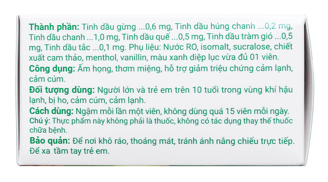 Viên ngậm thảo dược Bezut không đường hỗ trợ giảm cảm cúm