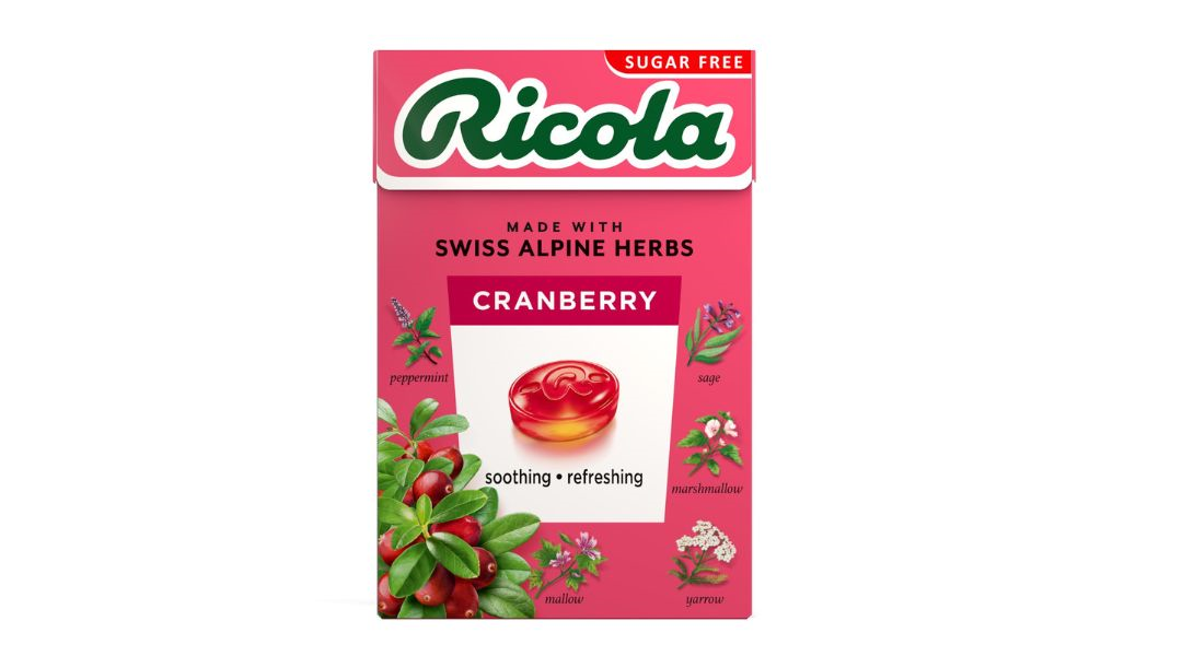 Kẹo Thảo Mộc Ricola Alpine Herbs Cranberry Không Đường 40G
