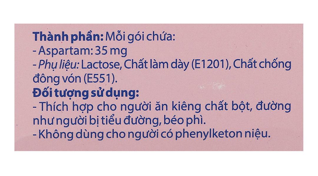 Đường Aspamic dành cho người ăn kiêng
