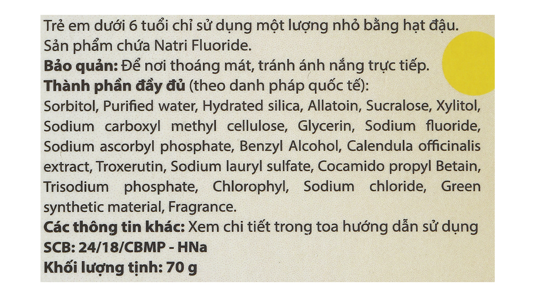 Kem đánh răng dược liệu Ngọc Châu trẻ em ngừa sâu răng