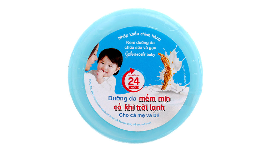 Kem Johnson's Baby milk+rice cấp ẩm, da mềm mịn