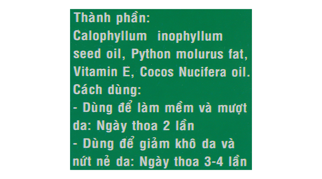 Dầu Mù U Plus làm mềm da, giảm khô da