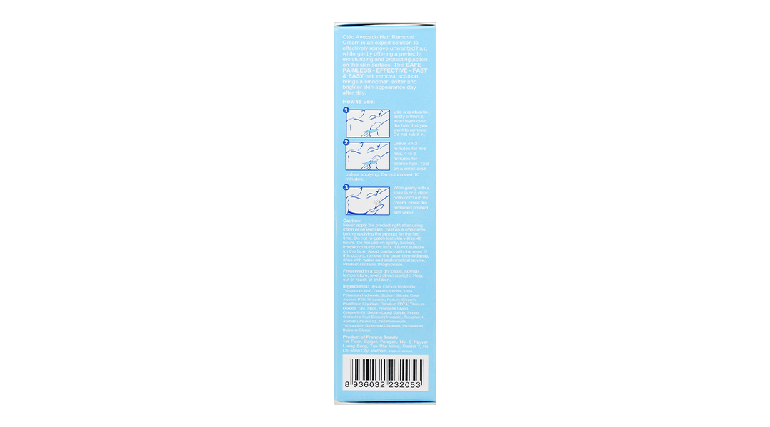 Kem tẩy lông Cléo Avocado Hair Removal Cream cho da thường