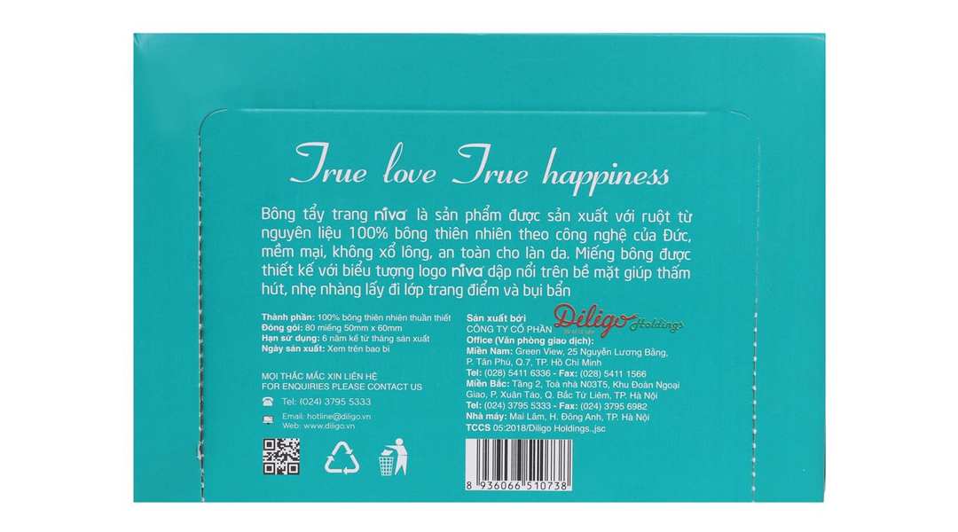 Bông tẩy trang đa dụng Niva an toàn, dịu nhẹ cho da
