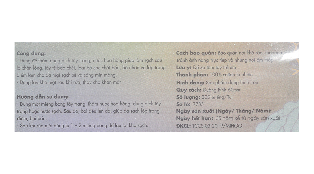 Bông tẩy trang Mihoo mềm mịn dạng tròn