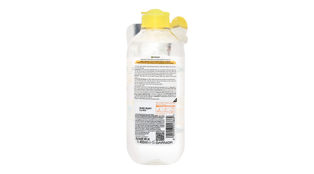 Nước tẩy trang Garnier Vitamin C giúp làm sạch, sáng da