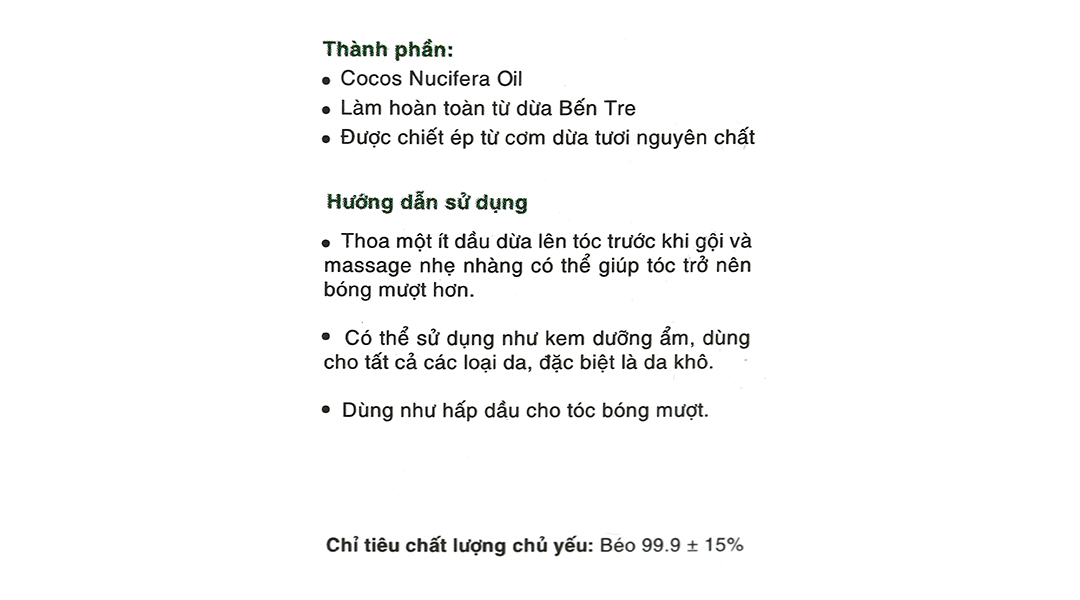 Dầu dừa tinh khiết LuckyStar giúp tóc bóng mượt, giảm gàu