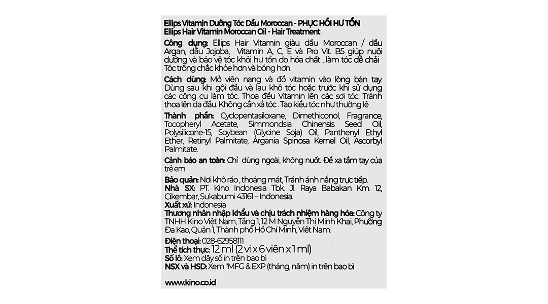 Serum dưỡng tóc Ellips Hair Vitamin giúp phục hồi tóc hư tổn