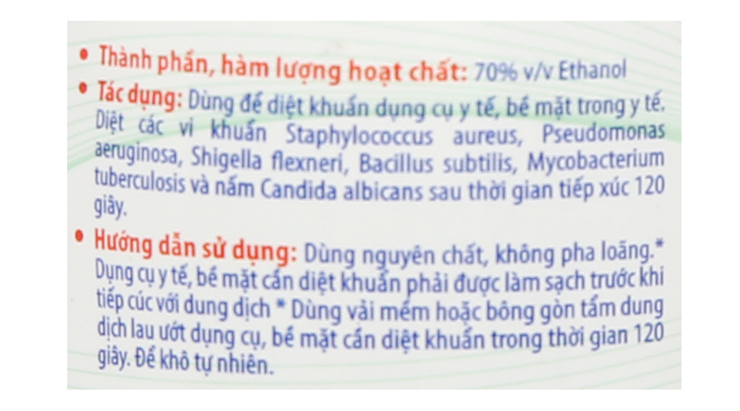 Cồn 70 độ VP sát khuẩn bề mặt