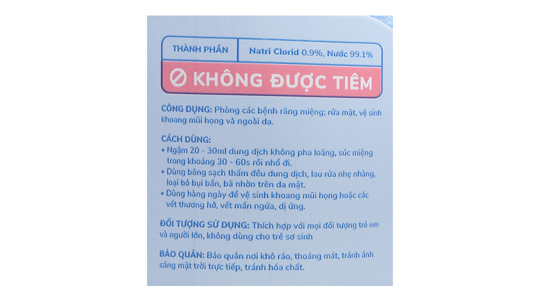 Nước muối Safin sát khuẩn, súc miệng