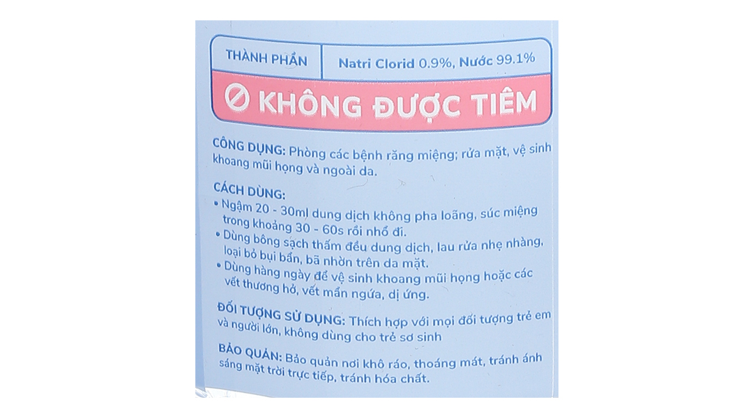 Nước muối Safin giúp sát khuẩn, súc miệng
