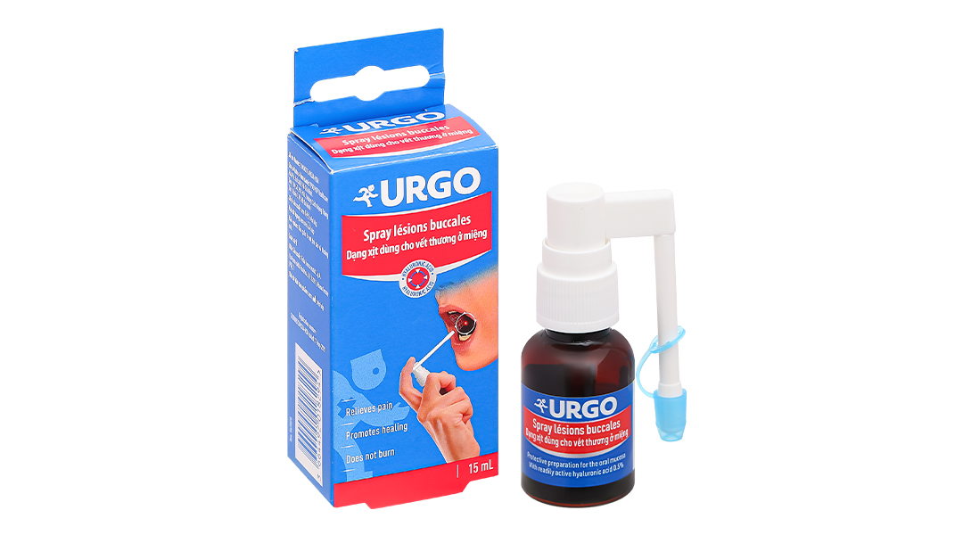 Chai xịt URGO Spray Lésions Buccales dùng cho vết thương ở miệng