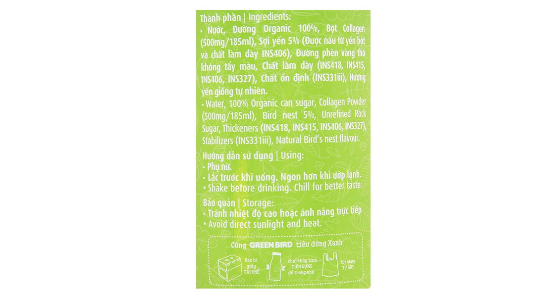 Nước Yến Collagen Green Bird Nutrinest