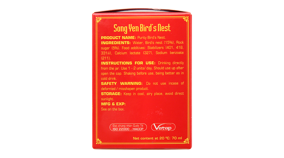 Nước Yến nguyên chất 15% Song Yến