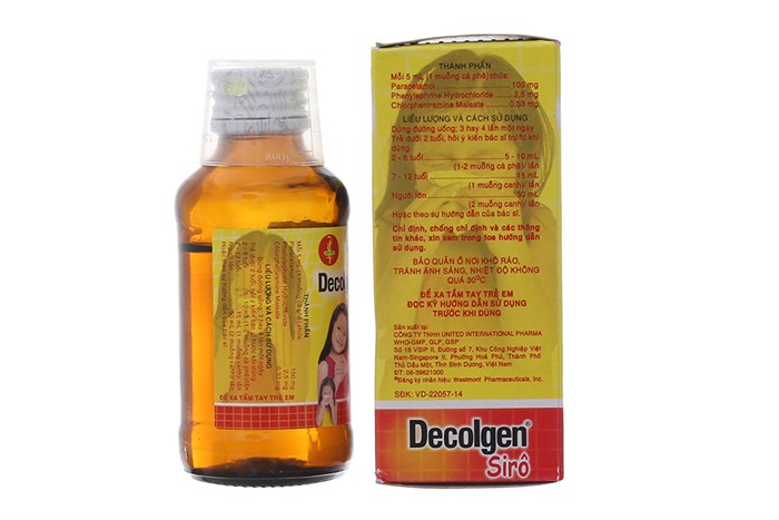 Siro tr  c m c m  tr em Decolgen syrup  60ml