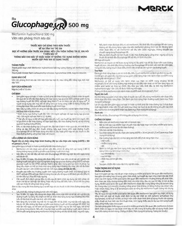 Thuốc Glucophage XR 500mg hộp 60 viên