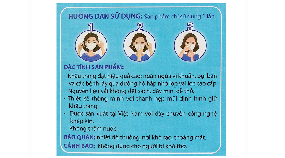 Khẩu trang y tế An Phúc 4 lớp màu xanh