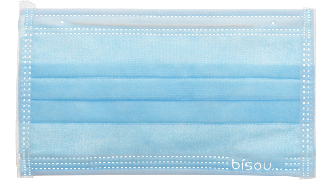 Khẩu trang y tế Bísou 4 lớp màu xanh